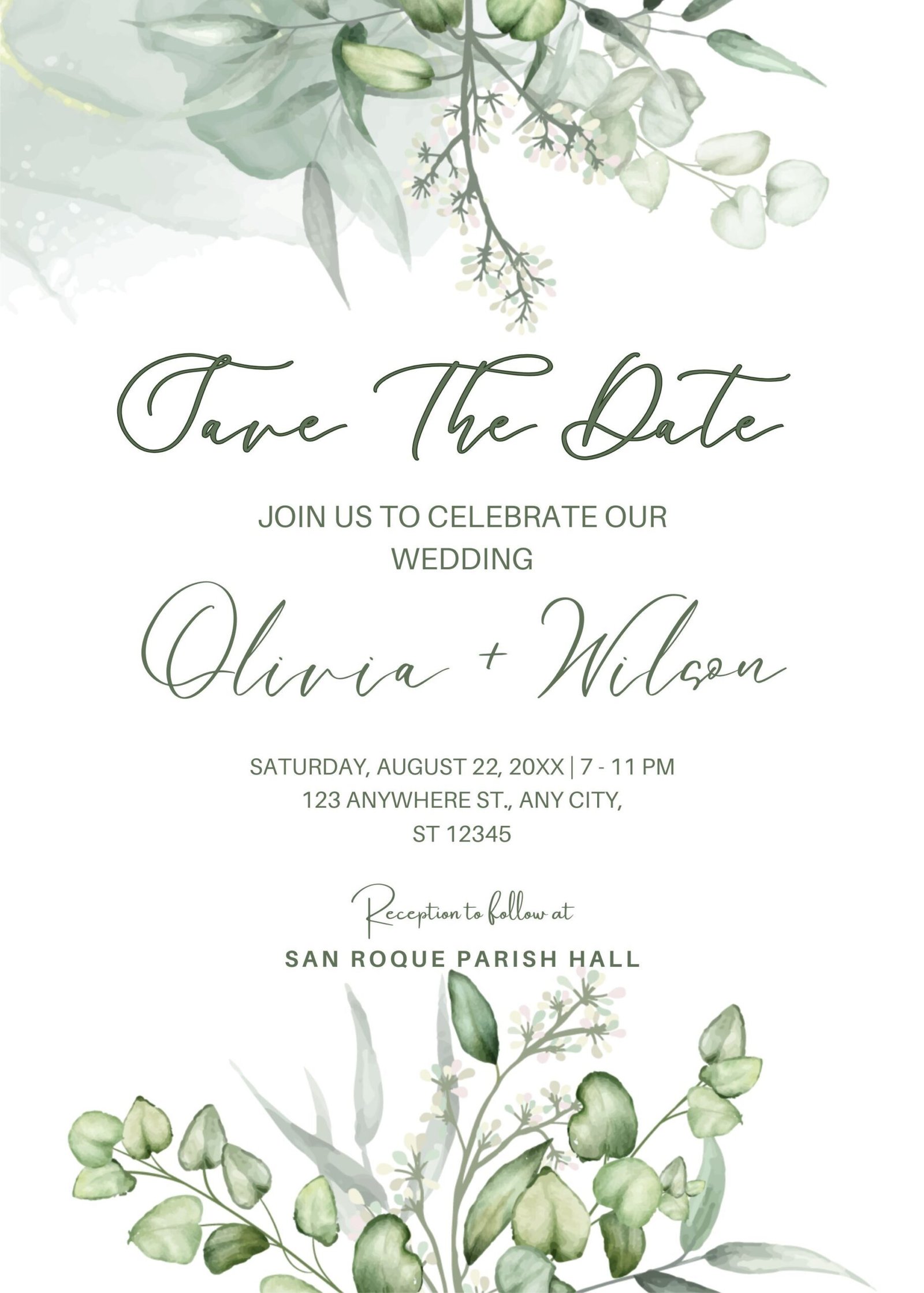 Sage Green Wedding Invitation Template (Canva Editable) - Image 4
