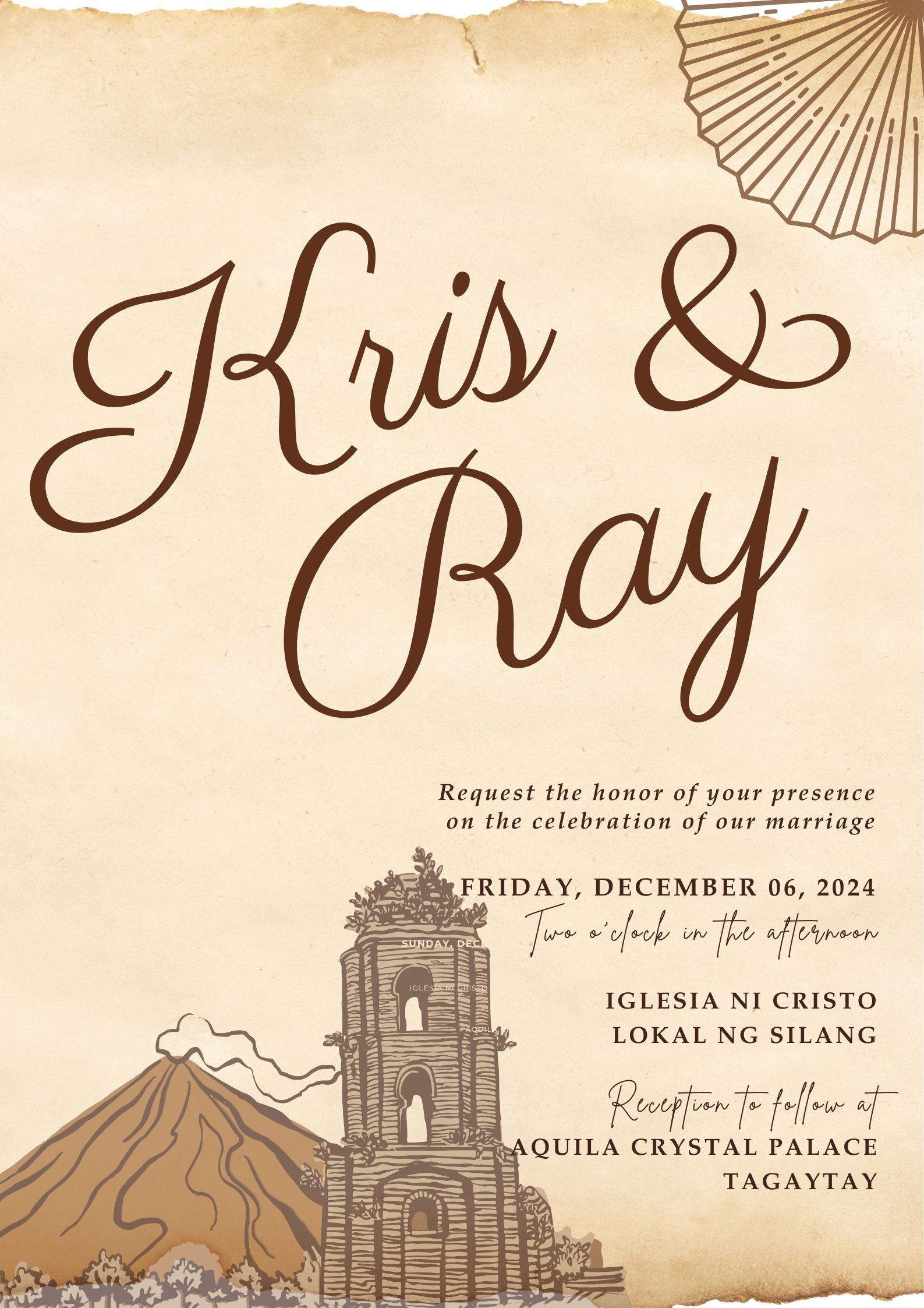 Filipiniana Style Wedding Invitation Template (Canva Template) - Image 4