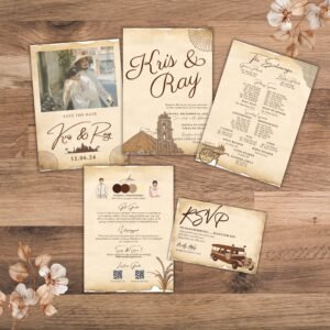 Filipiniana Style Wedding Invitation Template (Canva Template)