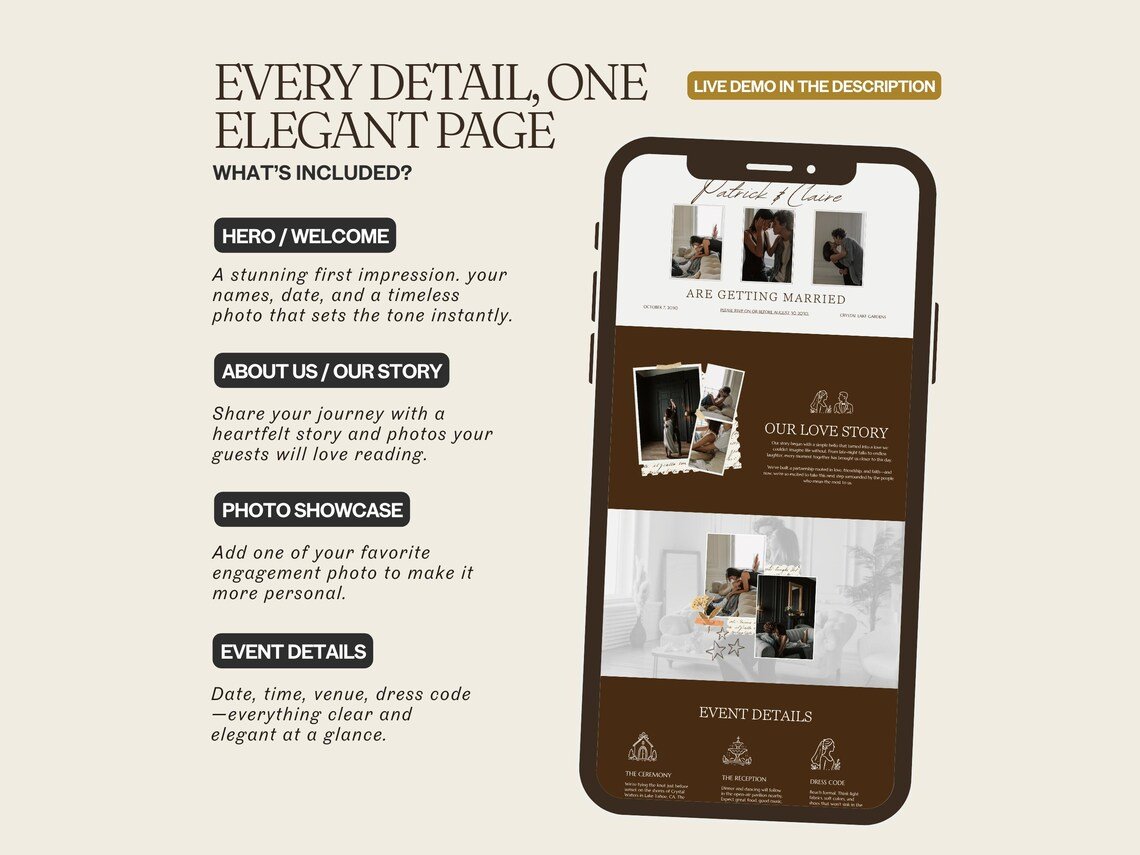 Neutral Colors Wedding Website (Canva Editable) - Image 5