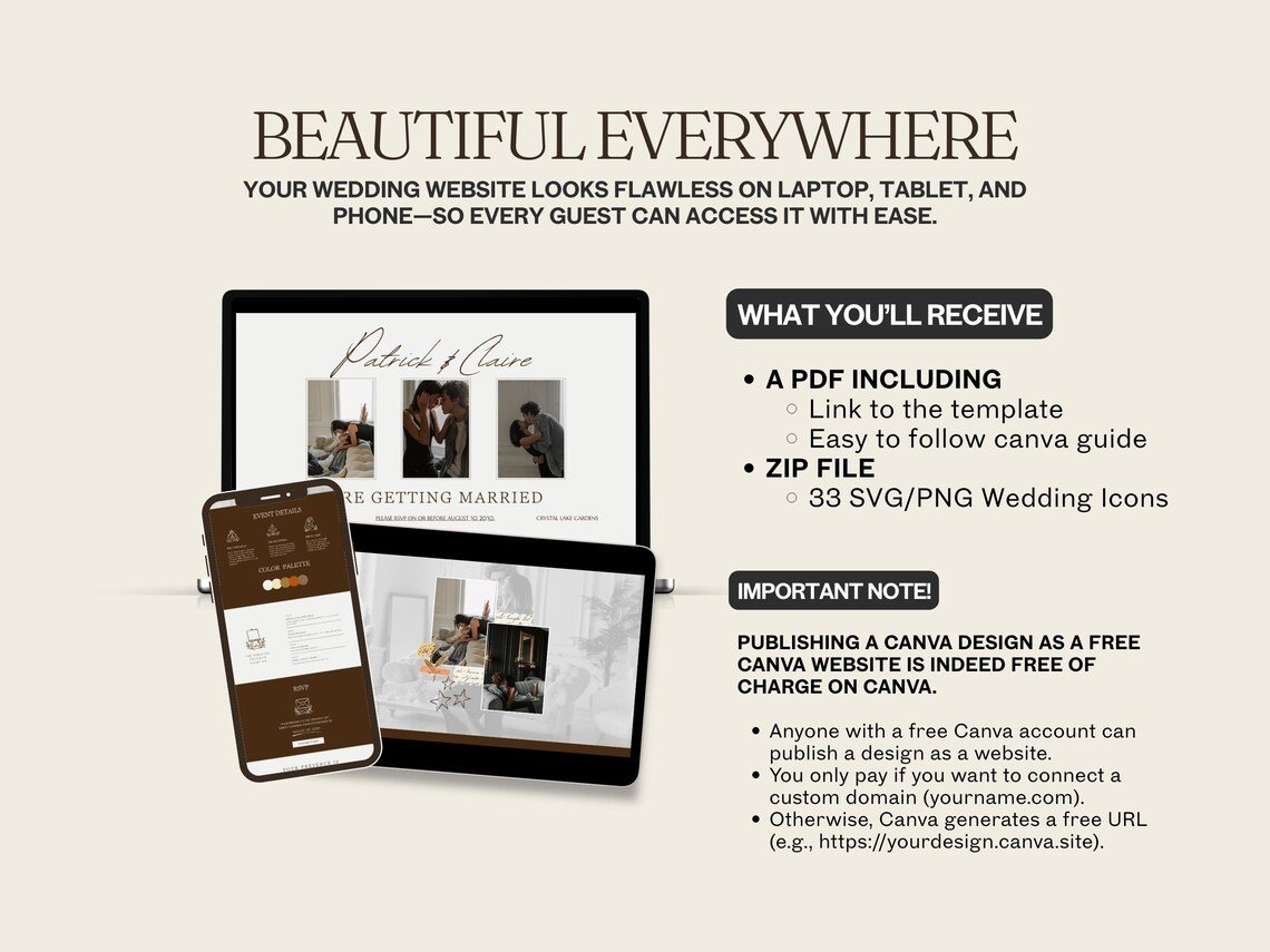 Neutral Colors Wedding Website (Canva Editable) - Image 9