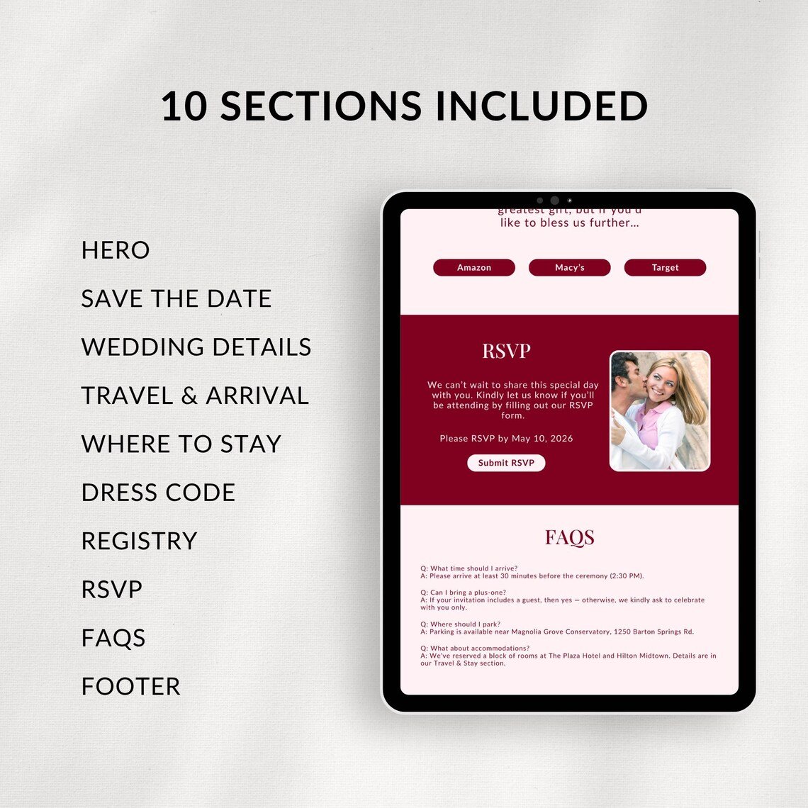 Burgundy Elegance Wedding Website Template (Canva Editable) - Image 7