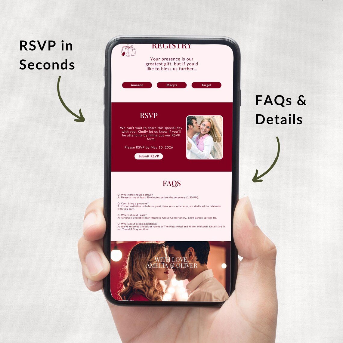 Burgundy Elegance Wedding Website Template (Canva Editable) - Image 5