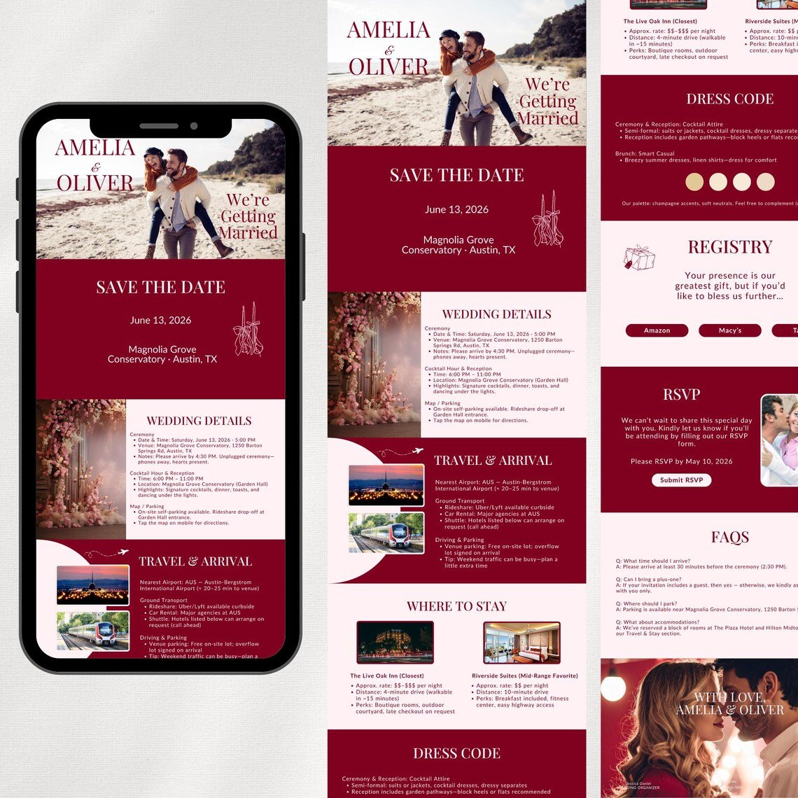 Burgundy Elegance Wedding Website Template (Canva Editable) - Image 9